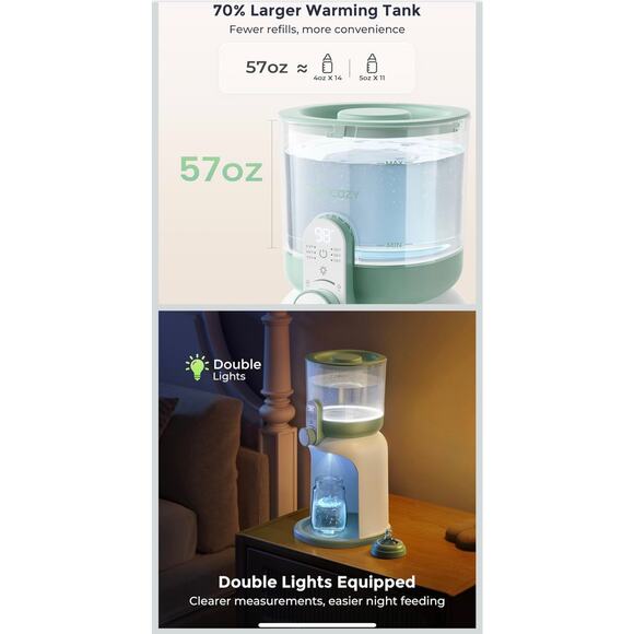 Momcozy water warmer for night feedings, instant bottle water warmer for formula - Picture 3 of 11